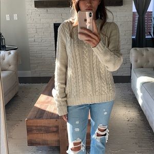 Forever 21 cream cable knit sweater